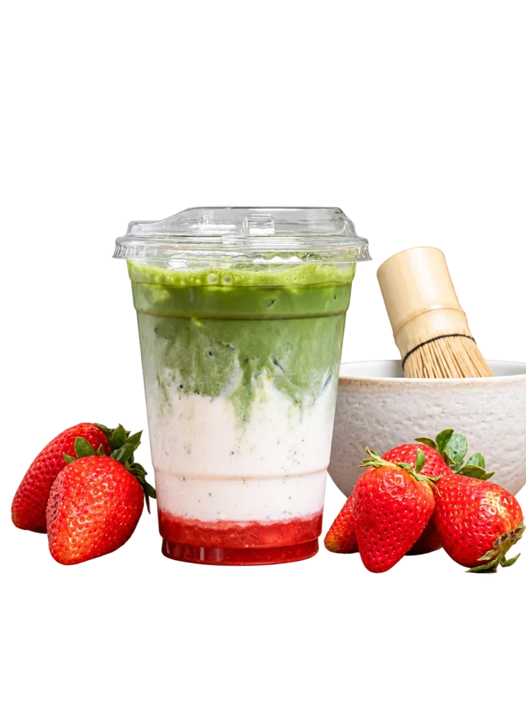 Strawberry matcha latte